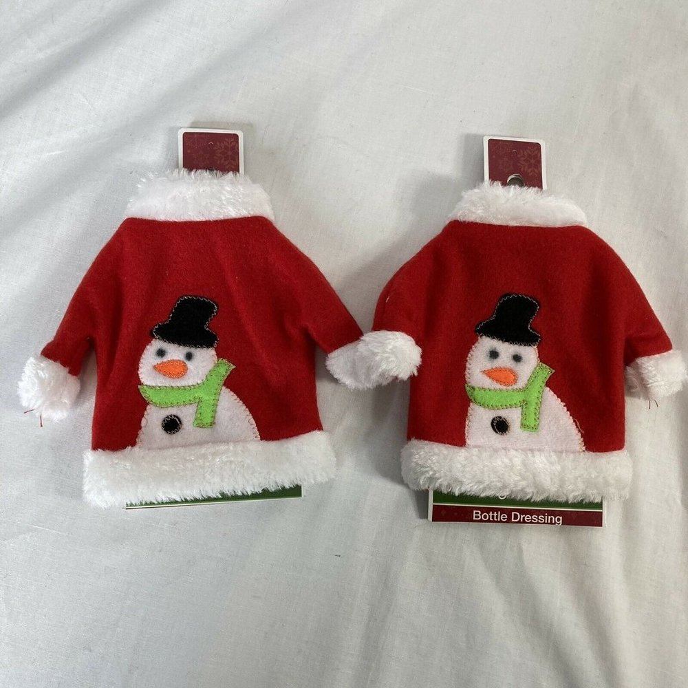 Ugly Christmas Snowman Sweater Wine Holiday Bottle Covers Dinner Party Host Gift